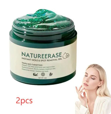 Natureerase Instant Mole Spot Removal Gel in 45g tube for facial skin blemish treatment