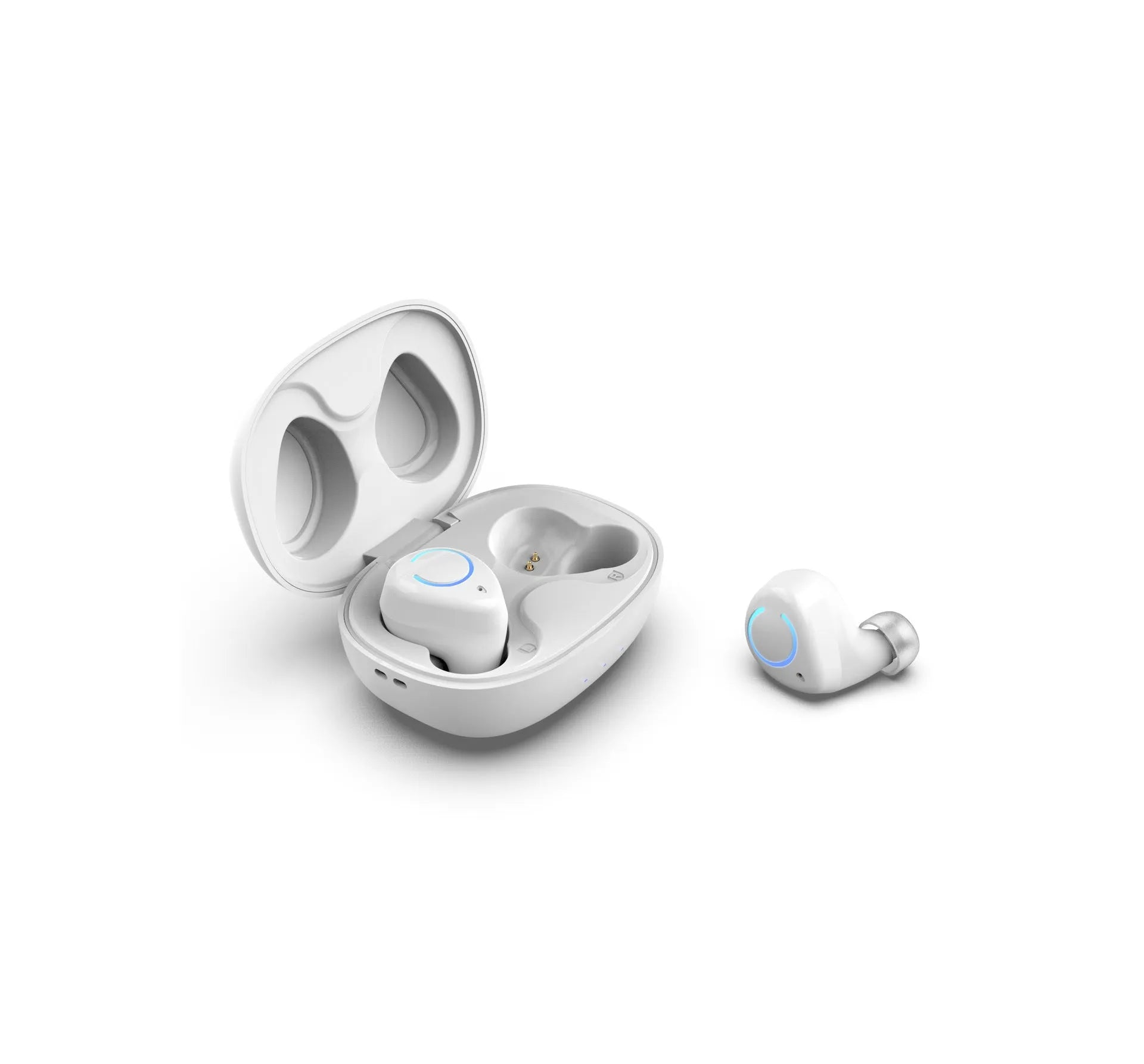 M18 true wireless stereo in-ear headset in black and white colour options