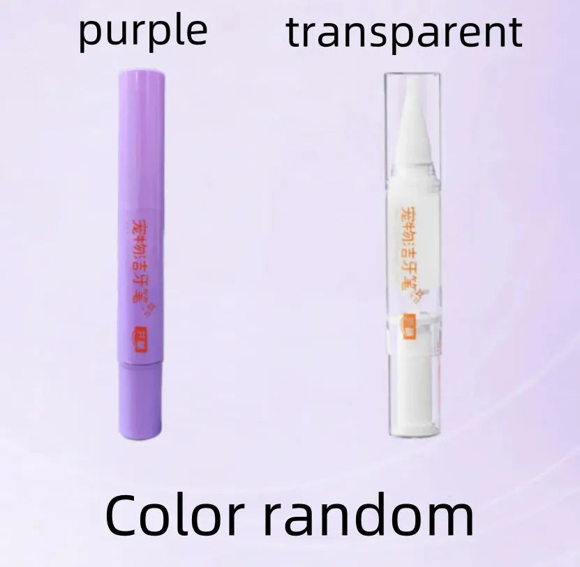 White pet toothbrush pen for dog and cat teeth cleaning with 5ml capacity