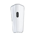White portable electronic calf massager with control buttons, featuring infrared and electrotherapy functions.