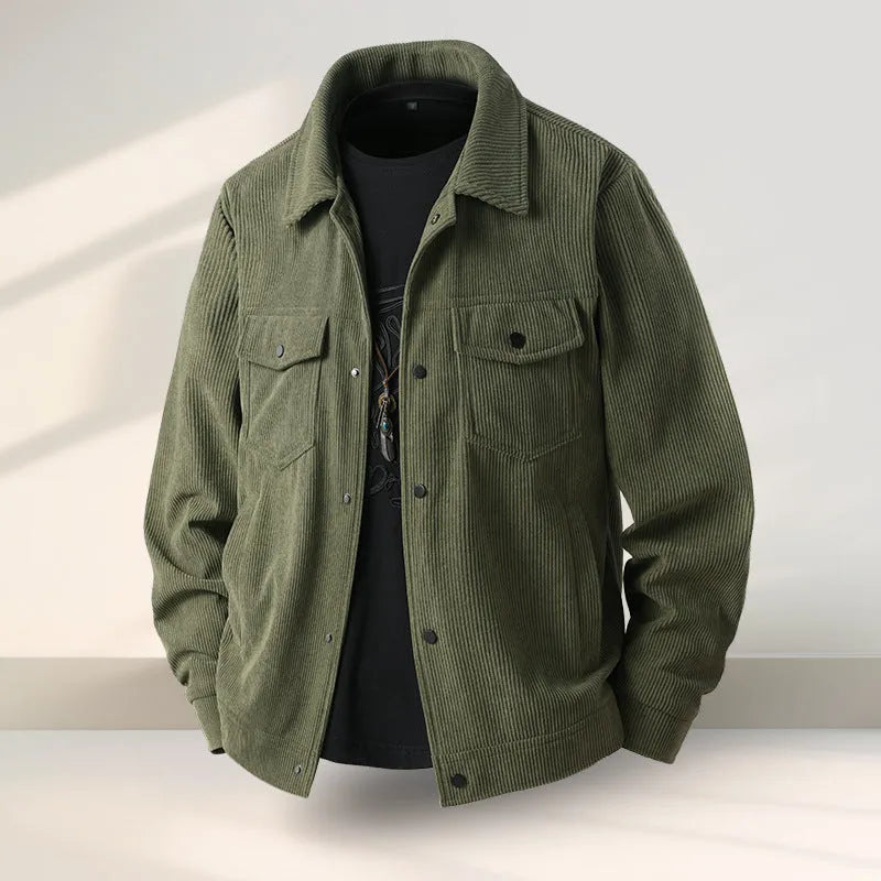 Slim fit Vinylon casual coat on a hanger showing black colour option.