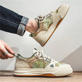 Casual canvas tide shoes in Milan green colour with flat heel and round toe design