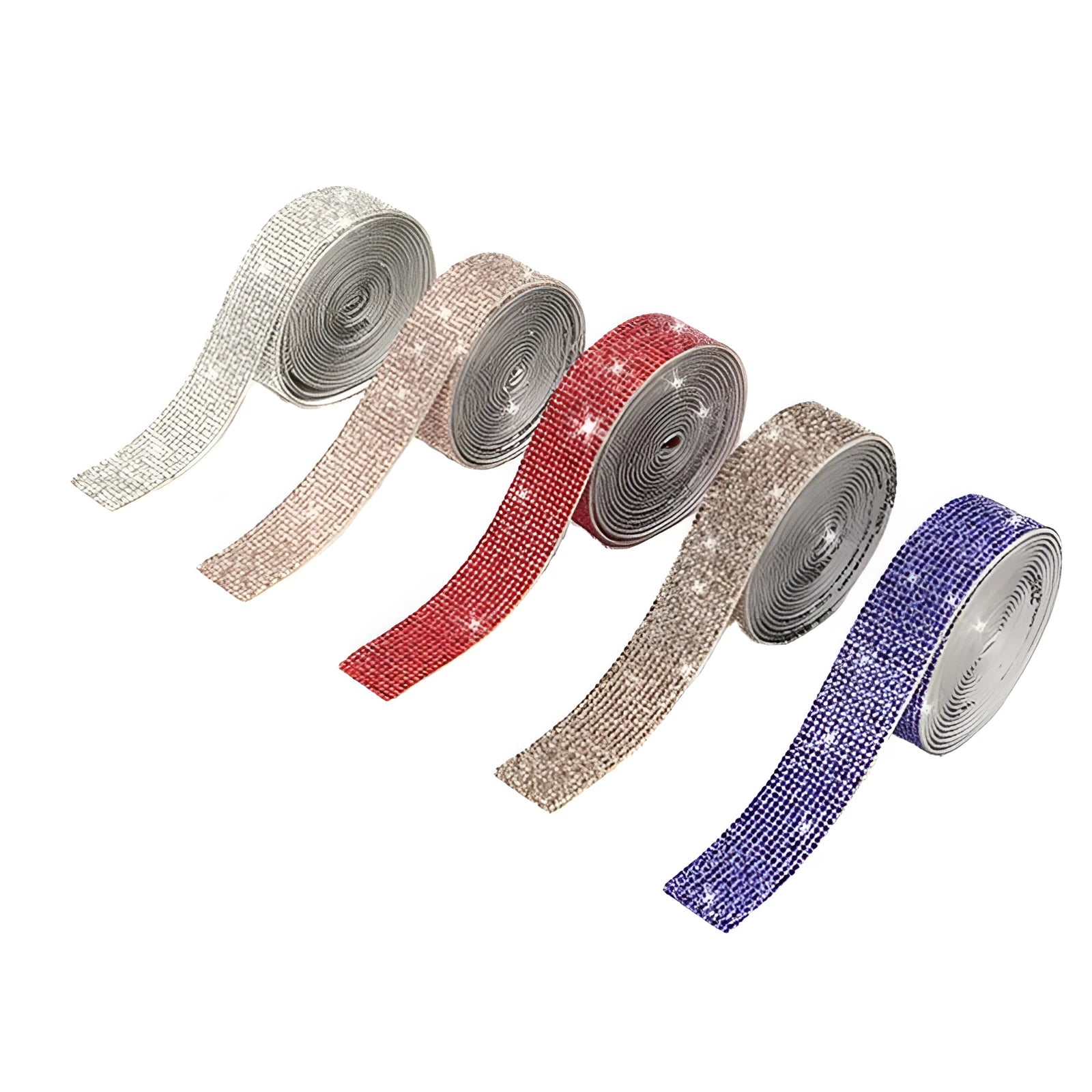 Self-adhesive water drill strips in glass electroplating finish for clothing decoration
