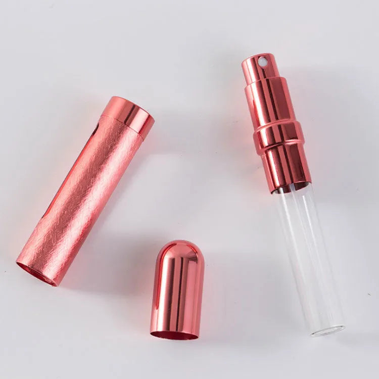12ml aluminium bullet-shaped travel perfume bottle with glass liner in multiple colours.