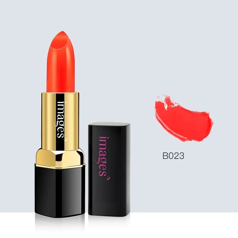 Lipstick lip gloss hybrid stick in 10 colours including coral red and baby pink, 3.8g net weight.