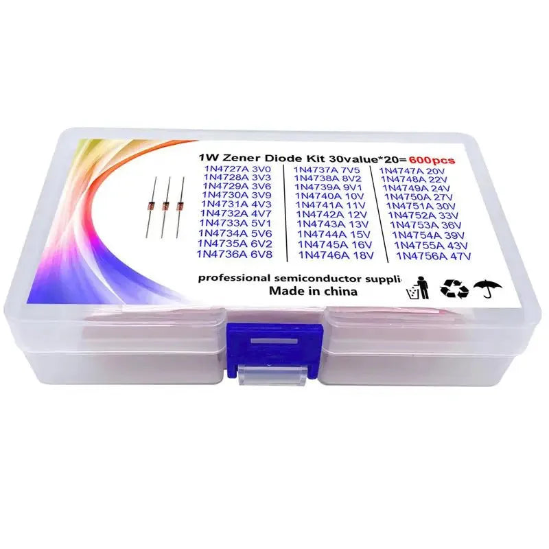 Boxed 1W Zener diode with 50V reverse breakdown voltage for electronic circuits