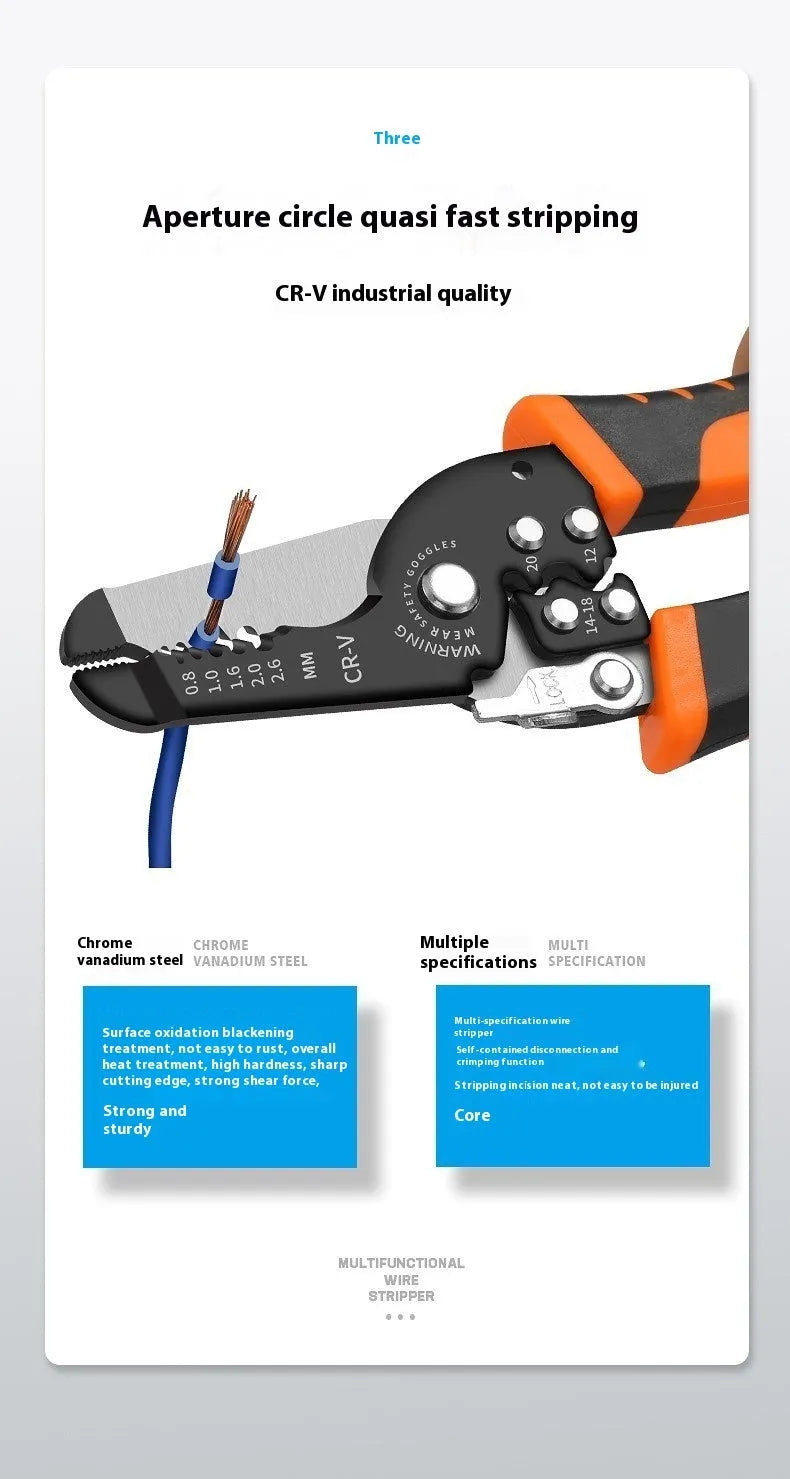 Fully automatic wire stripping pliers tool with box-mounted design