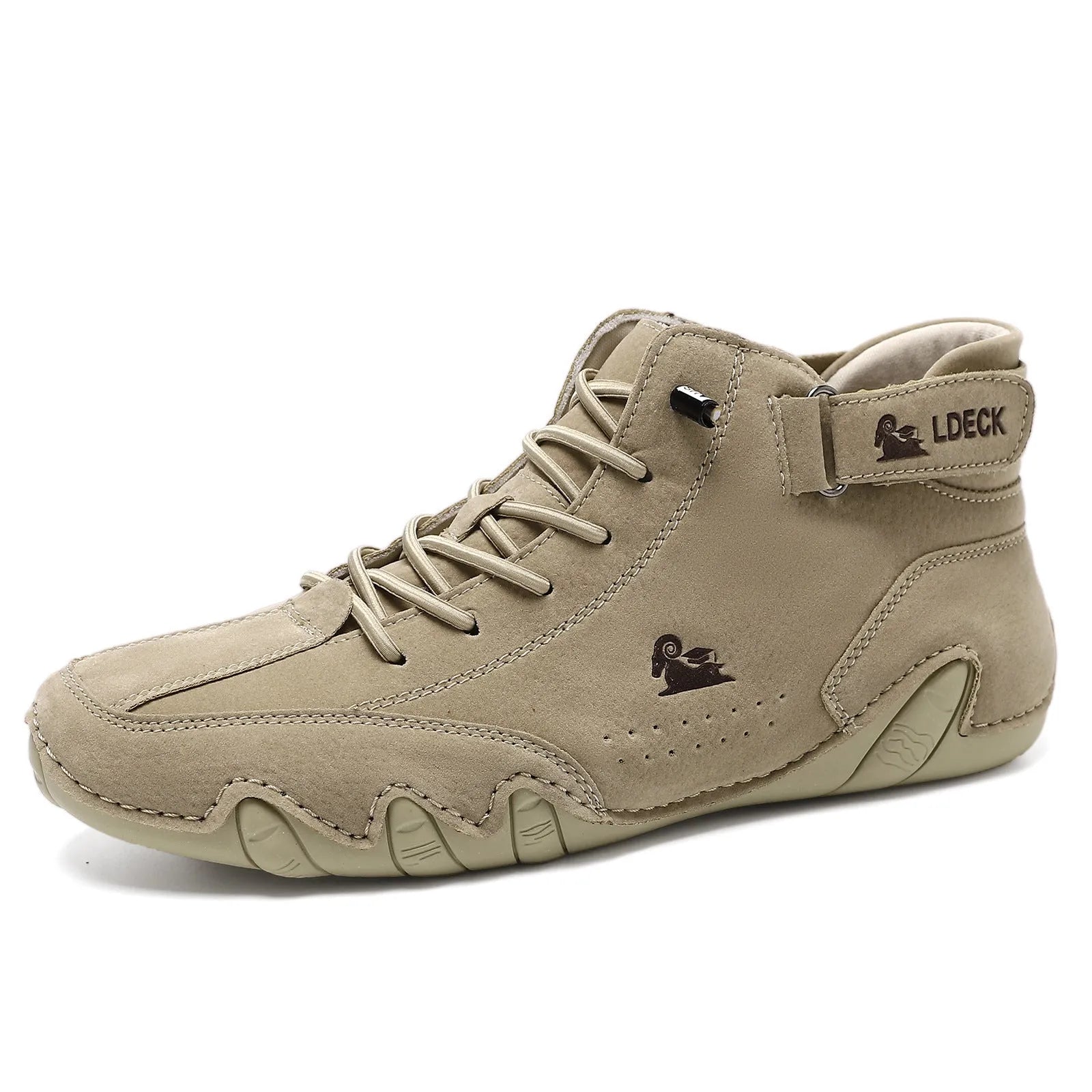 Octopus men's high top shoes with round toe, mid-tube height, and non-slip rubber sole