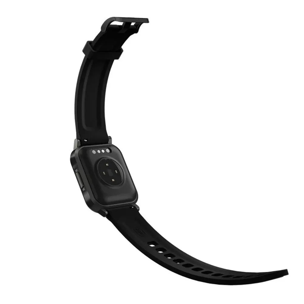 Black waterproof Android smart bracelet with a 1.4-inch touch screen and silicone wrist strap.