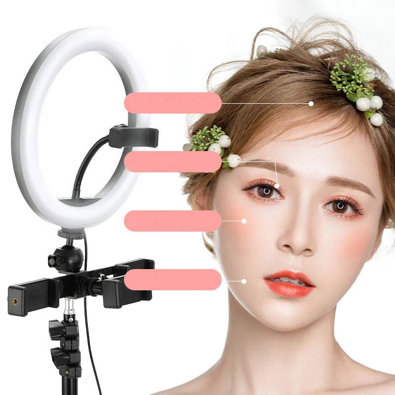 10-inch ring selfie light with metal bracket for smartphone photography