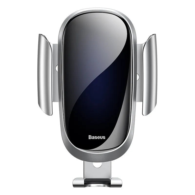 Universal smart car bracket phone holder in black, blue, or silvery mounted on a car dashboard