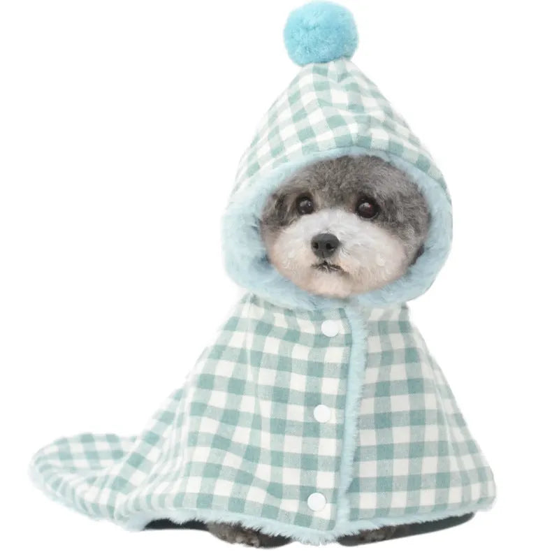 Cotton pet blanket sleeping bag in pink grid pattern for dogs and cats
