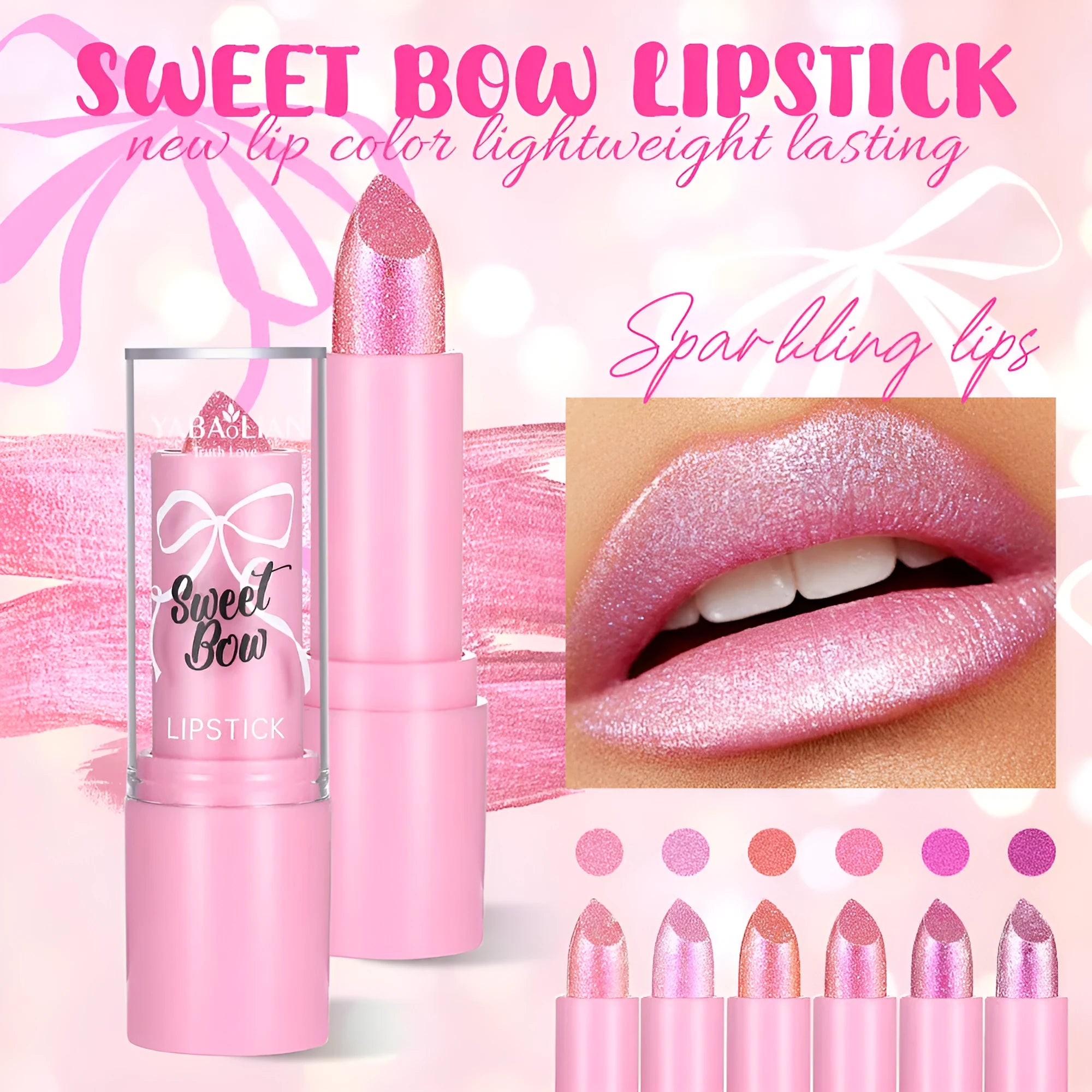 XINGX Diamond Lipstick with Sweetheart Bow design in six colour options