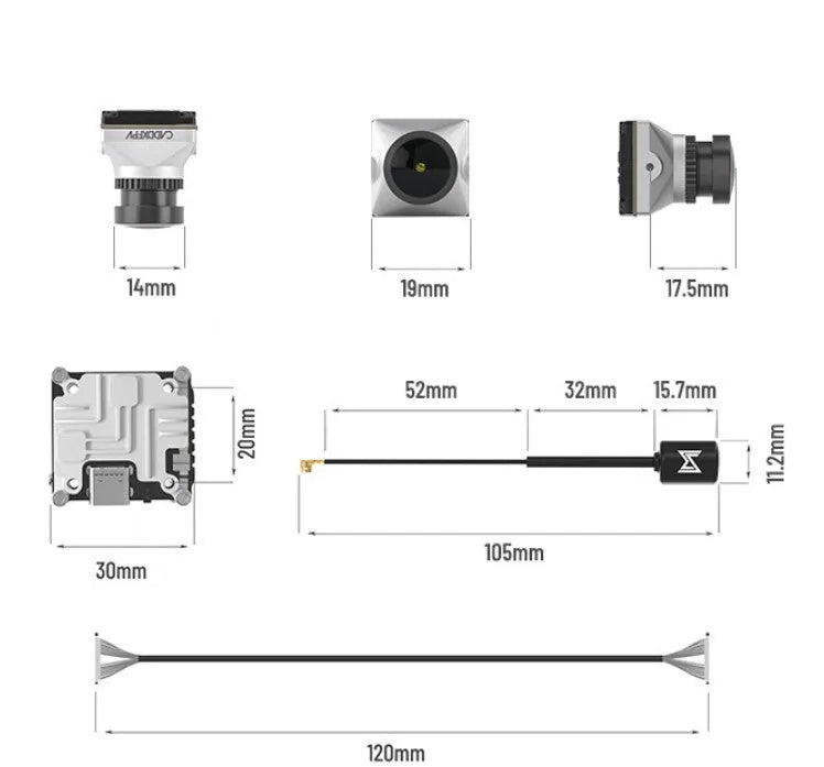 Caddx ADAPTS DJI FPV digital transmission machine in silver with screws and wires