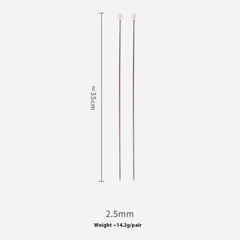 Set of lengthened crochet hooks in various sizes from 2.0mm to 10.0mm, each with a protective end cap.