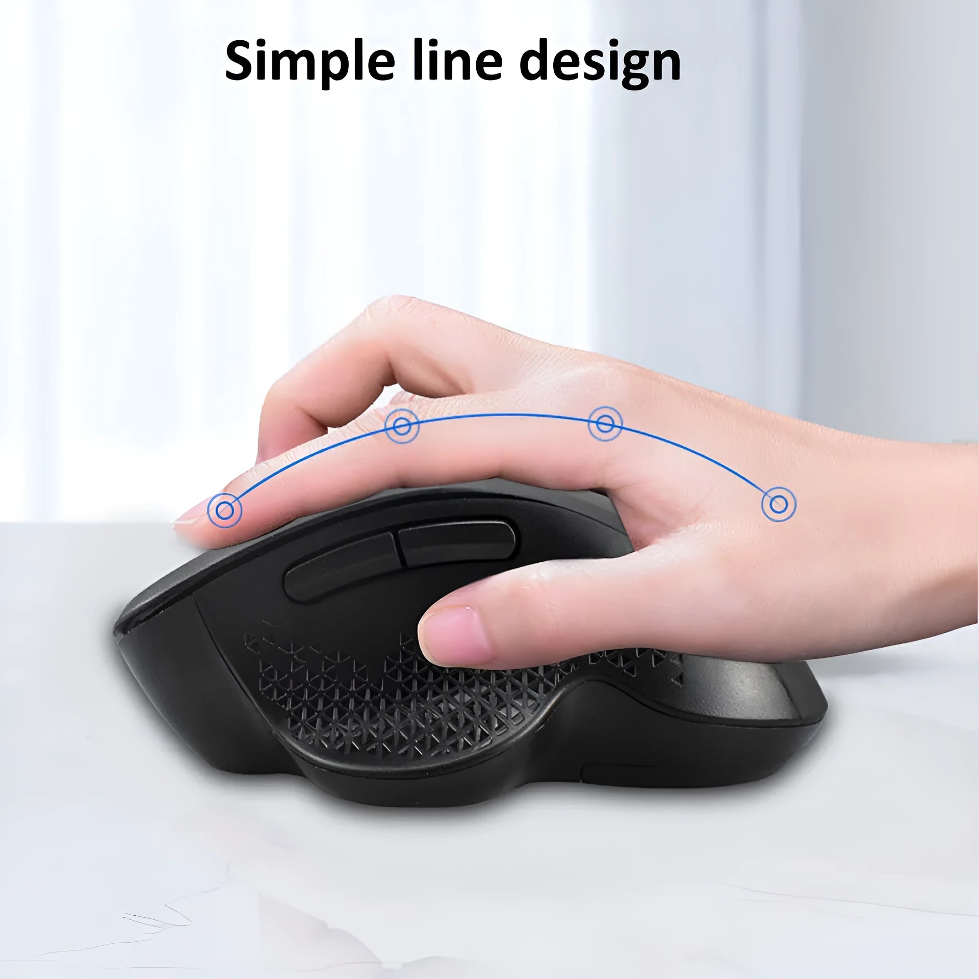 Self-charging wireless mouse for laptops in black or grey with compact design and charging cable
