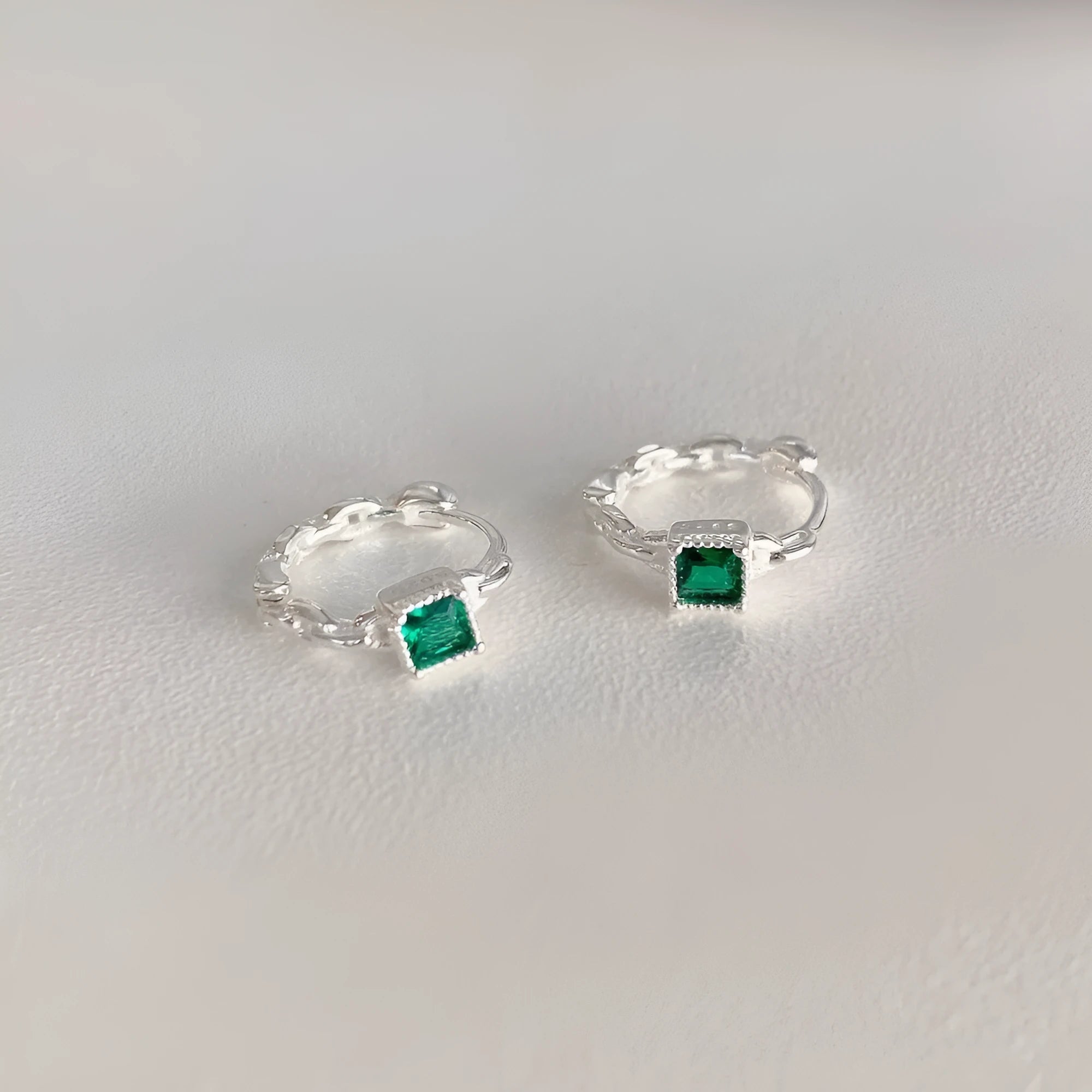 925 silver square zircon geometric minimalist earrings for women casual wear W-GN colour