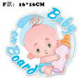 Baby on board car reflective sticker with PET material in baby-themed design for vehicle safety