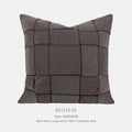 Chenille woven square cushion in beige, black, orange, or other colours, 50x50cm with feather velvet filler