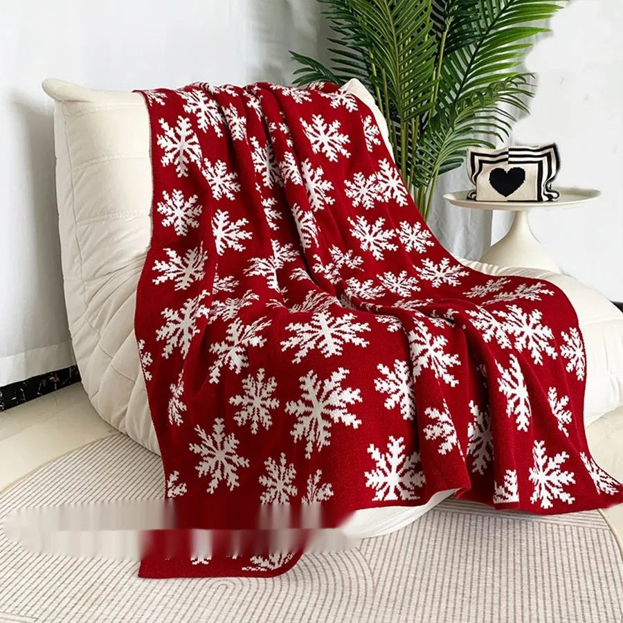 Personalised acrylic Christmas blanket with snowflake or reindeer pattern in choice of two sizes.