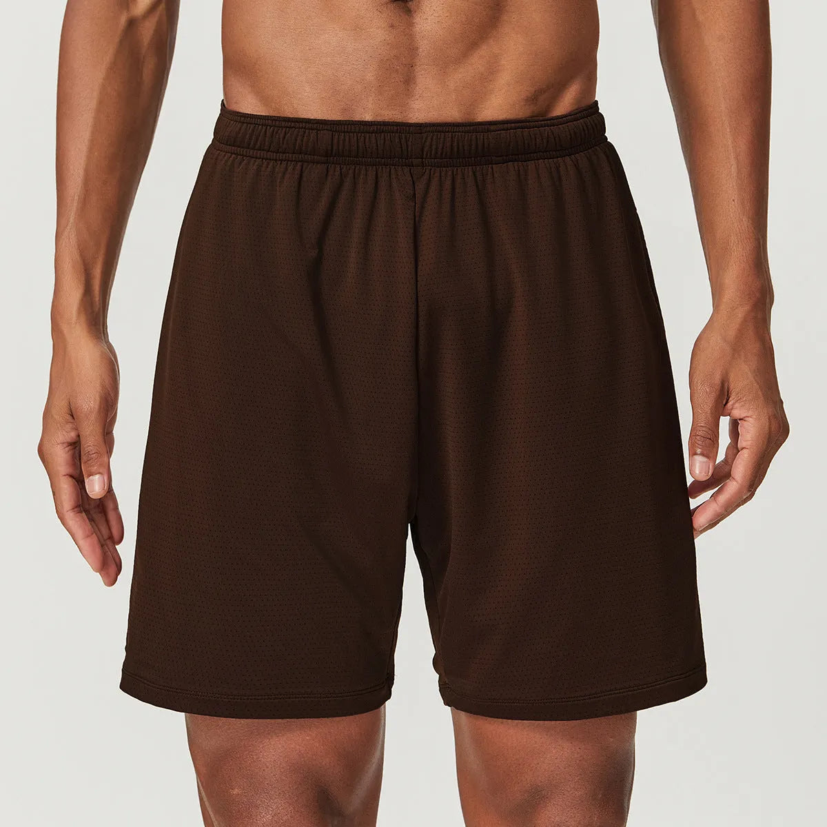 Men's quick-drying double-layer running shorts in multiple colours with mid-waist design for gym workouts