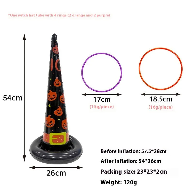 PVC inflatable Halloween throwing toy with octopus design for ghost festival games