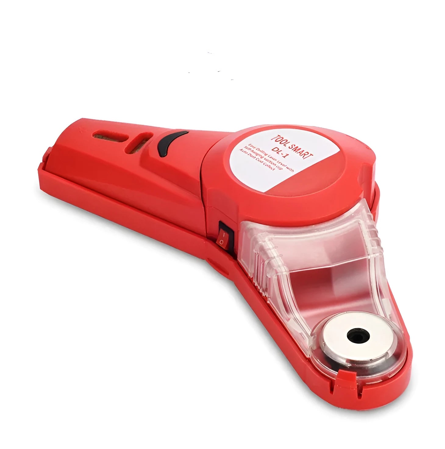 Red portable laser positioning level with punching function for woodworking and decoration tasks