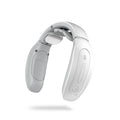 Small intelligent cervical massager in red or white with battery power and multiple massage techniques