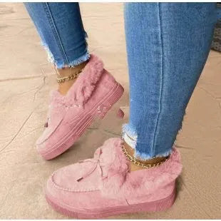 Warm cotton indoor shoes with non-slip rubber soles and velvet lining in multiple colour options