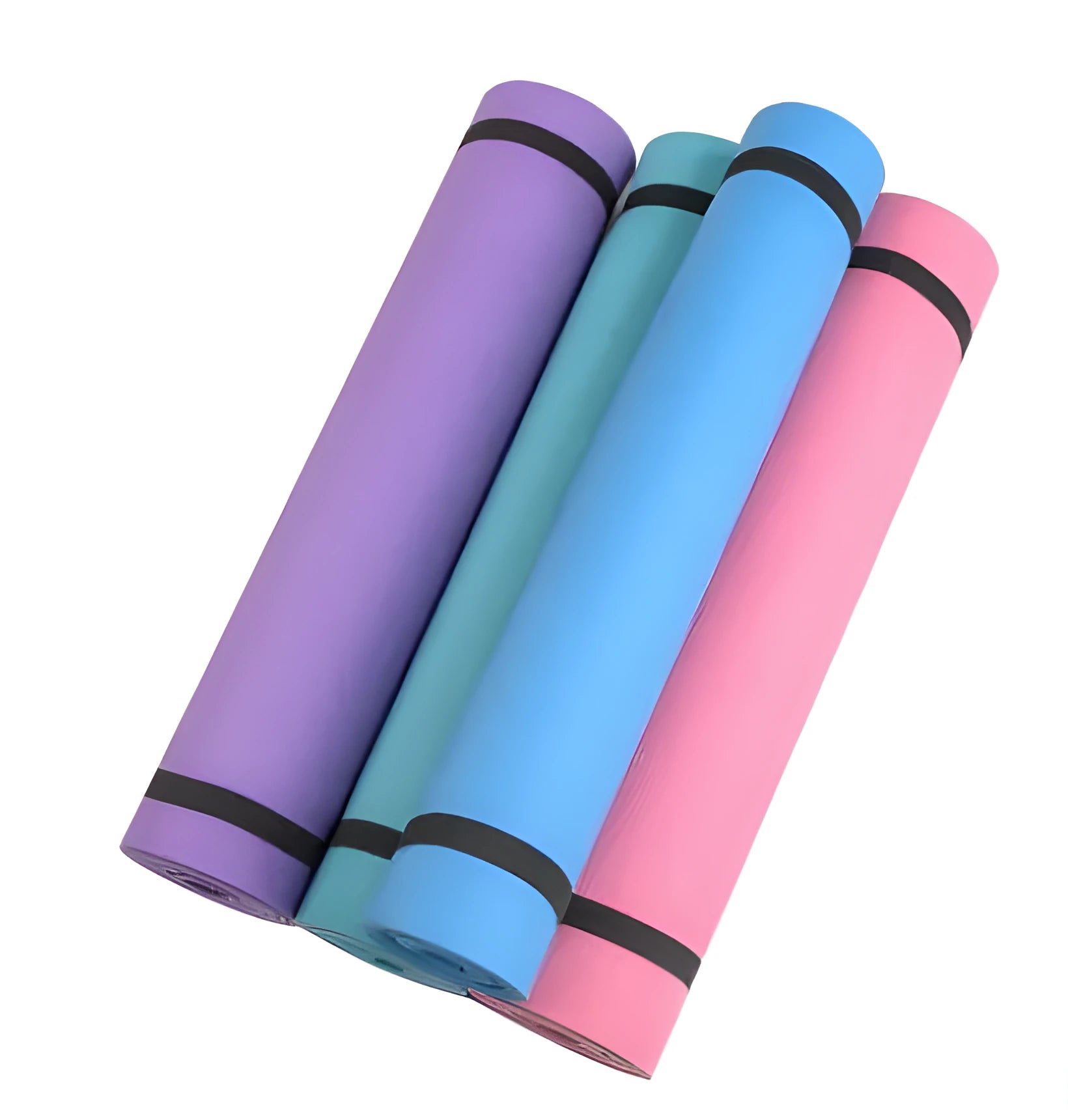 EVA fitness yoga mat in red blue green purple black yellow with anti-skid texture and 4mm 6mm thickness options