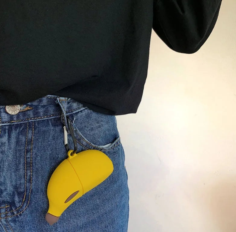 Yellow banana-themed silicone protective case for AirPods Pro wireless Bluetooth headphones