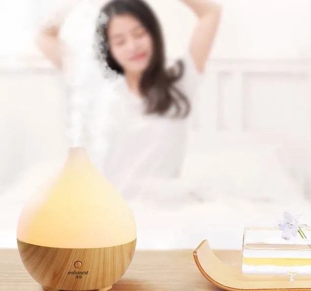 Asakusa wood grain finish ultrasonic essential oil aroma diffuser with USB cable