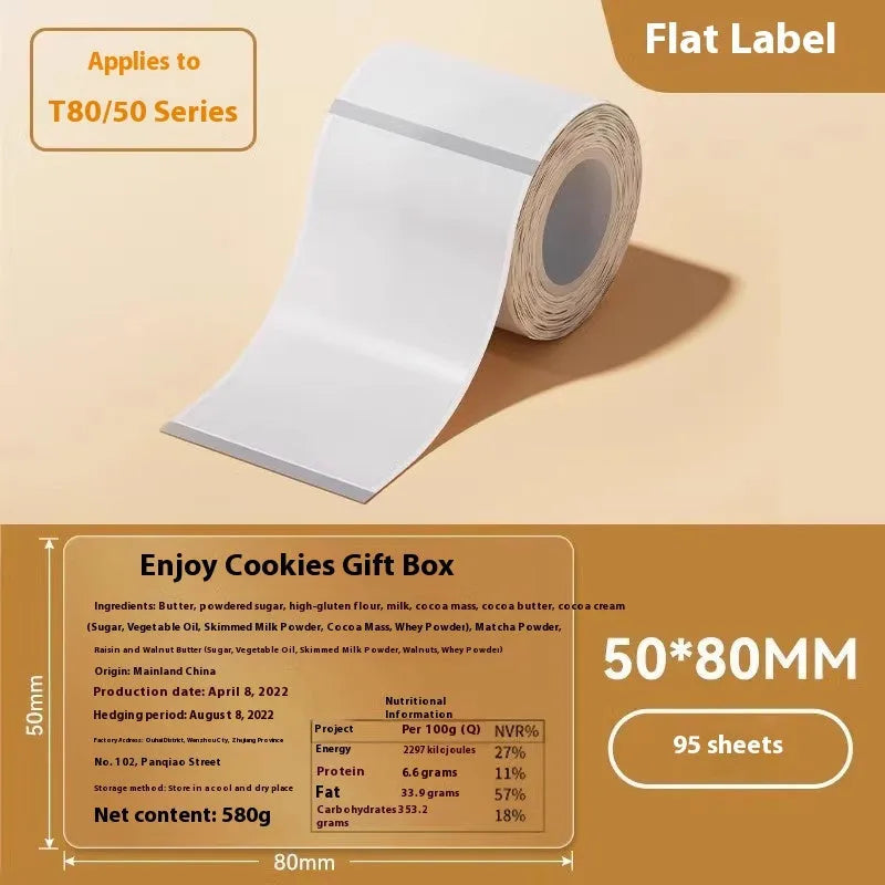 Pack of transparent waterproof adhesive sticker labels in various rectangular and round sizes on a sheet