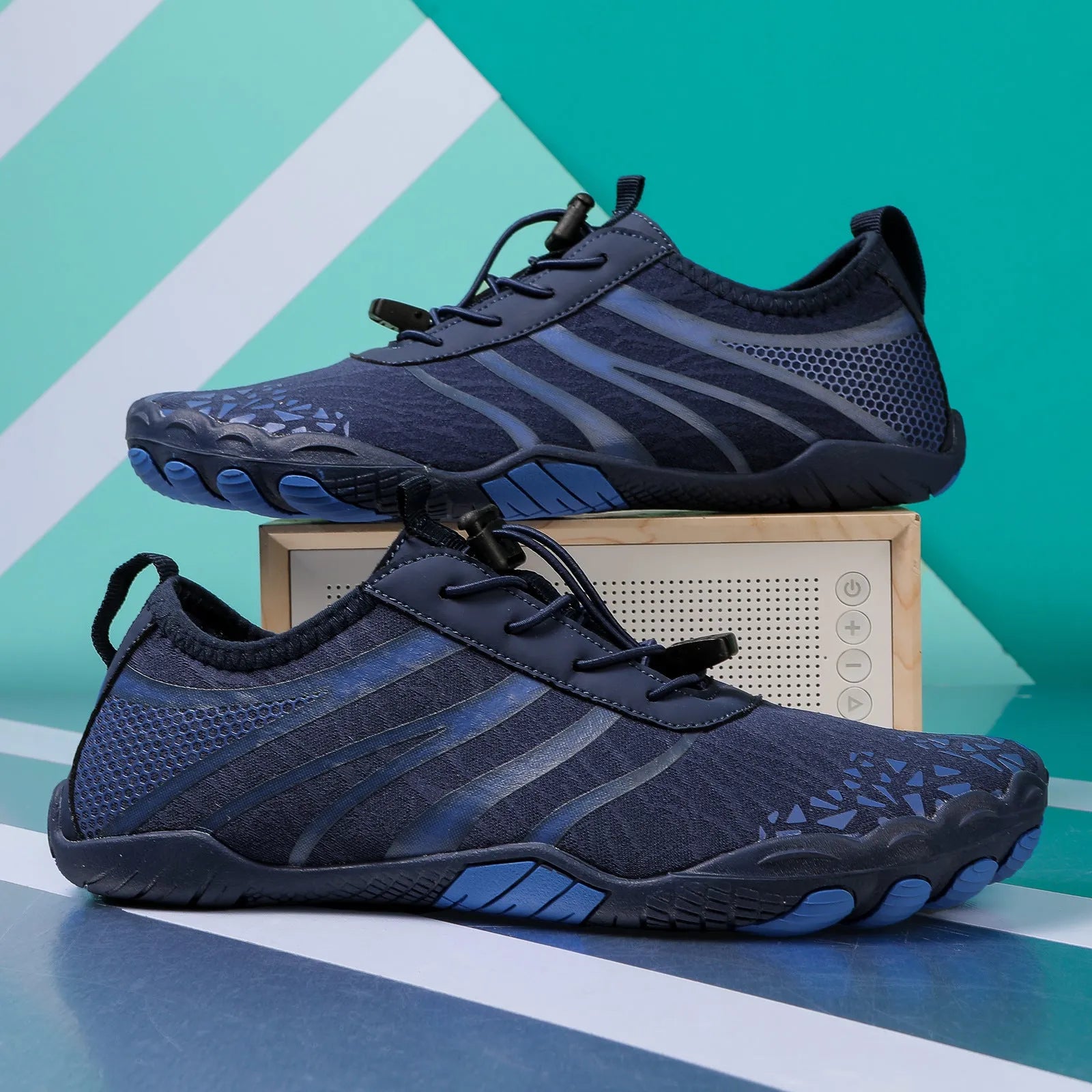 Beach running shoes with stretch Lycra fabric upper in multiple colour options for upstream sports
