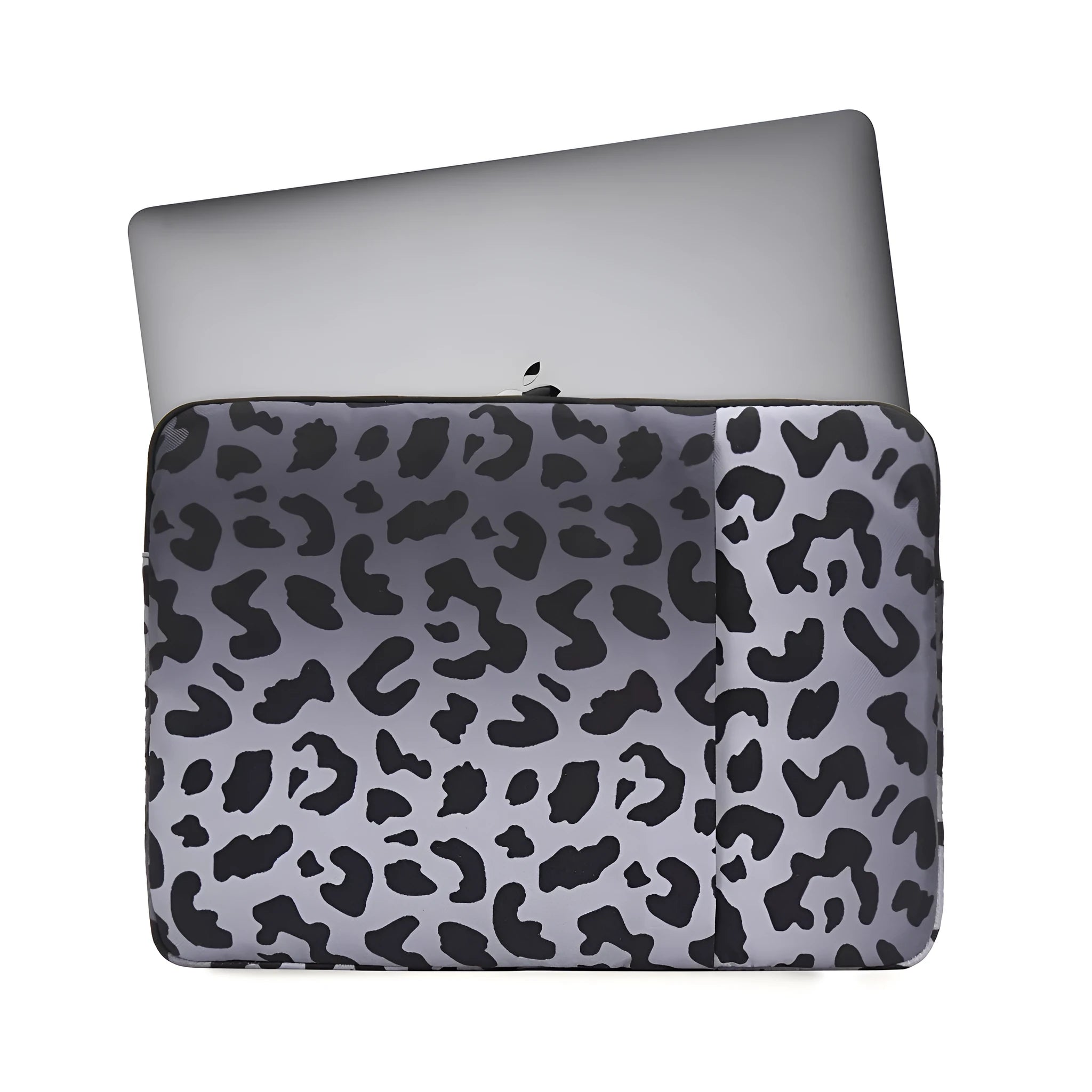 Leopard print laptop sleeve with anti-shock flannel lining for 13-16 inch laptops