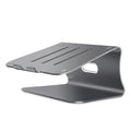 Aluminium notebook cooling bracket with rotary mechanism in silver or grey finish