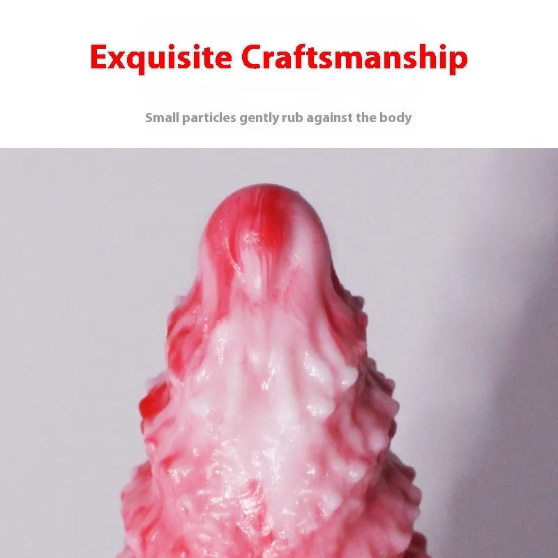 Pink platinum silicone penis-shaped masturbation device for women