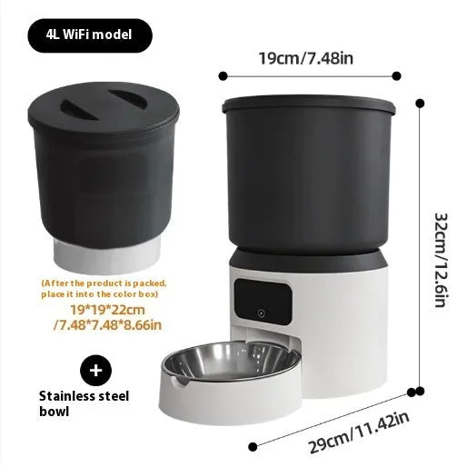 4-litre smart pet feeder with Wi-Fi remote control and video monitoring camera