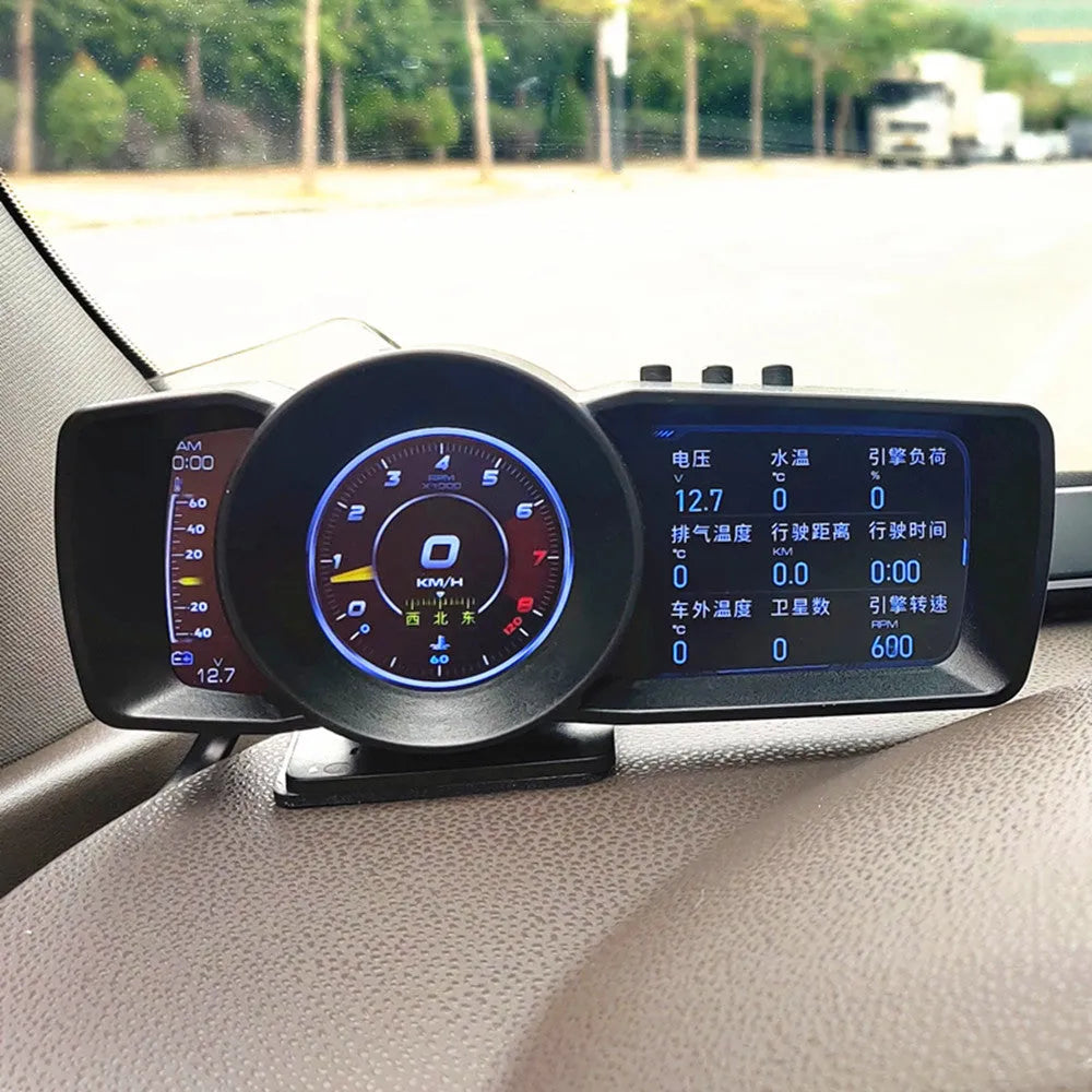 A600 Monitor Driving Computer OBDII dashboard display with 7-inch screen showing vehicle diagnostic data