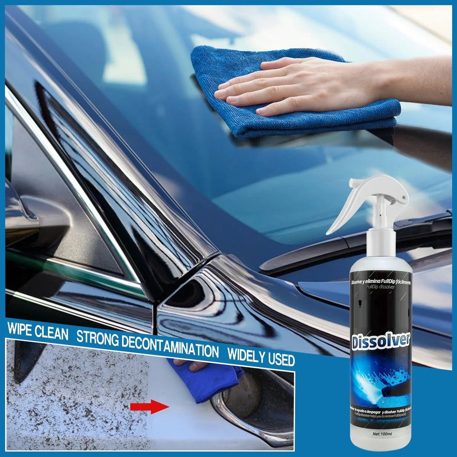 100ml car foam cleaning agent bottle for interior seat stain removal
