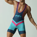 Men's quick-drying polyester sports vest jumpsuit in solid colour athletic design
