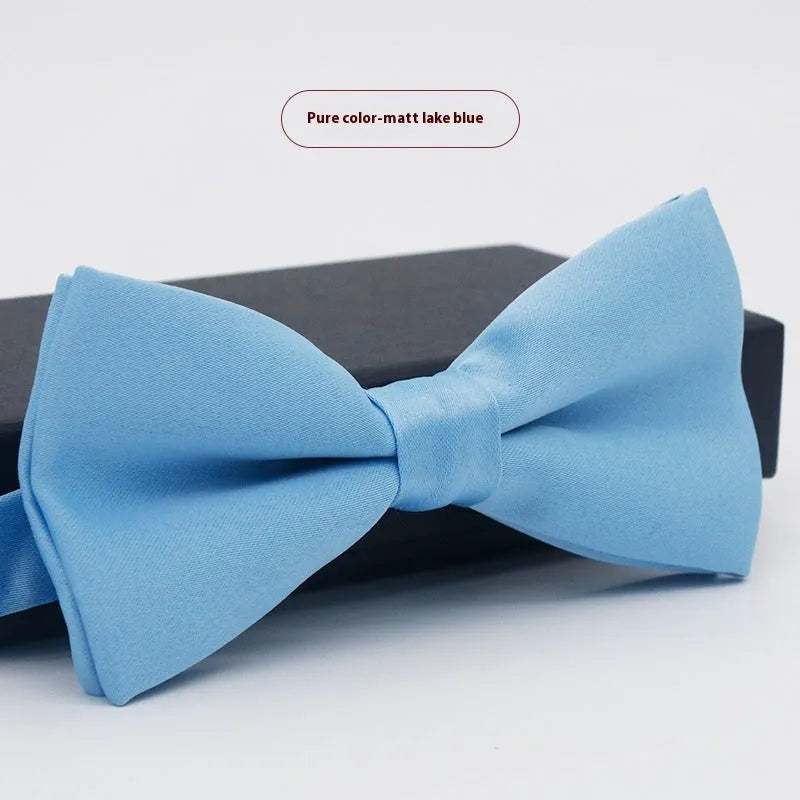Solid colour formal bow tie with flat head design in polyester fabric