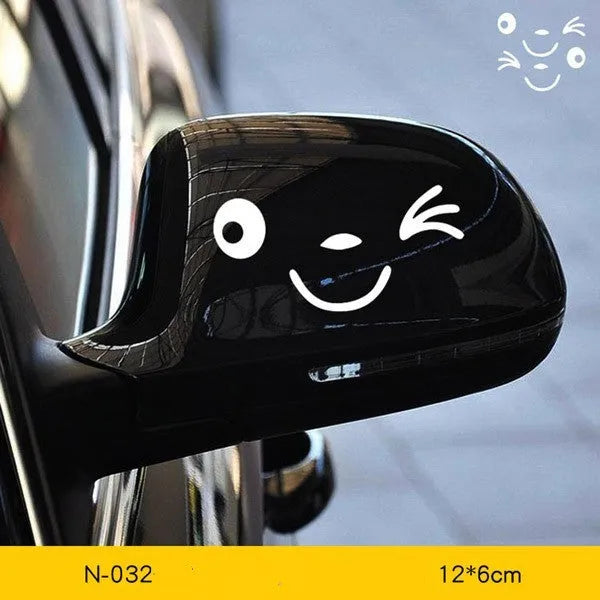 Reflective cartoon car stickers with cute eye designs for vehicle decoration