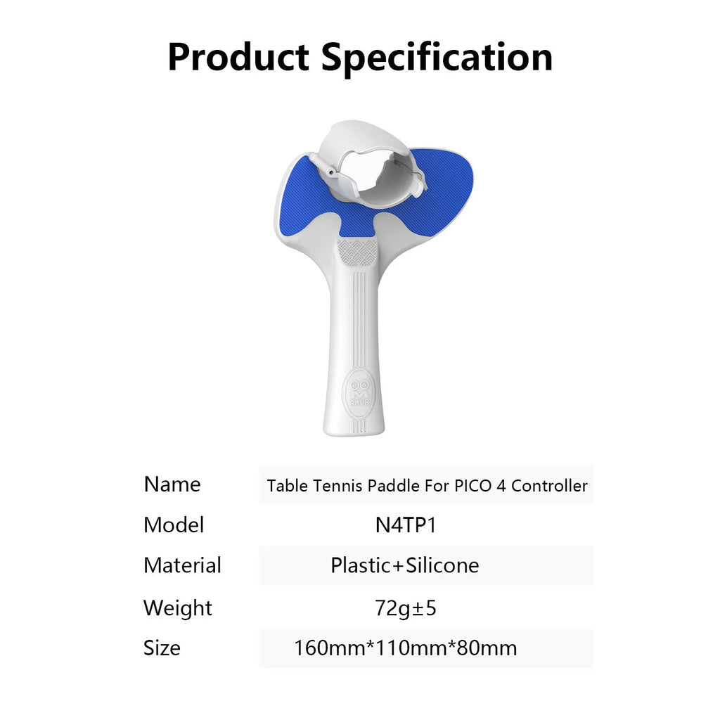 Red and blue Pico 4 VR controller table tennis racket grip accessory