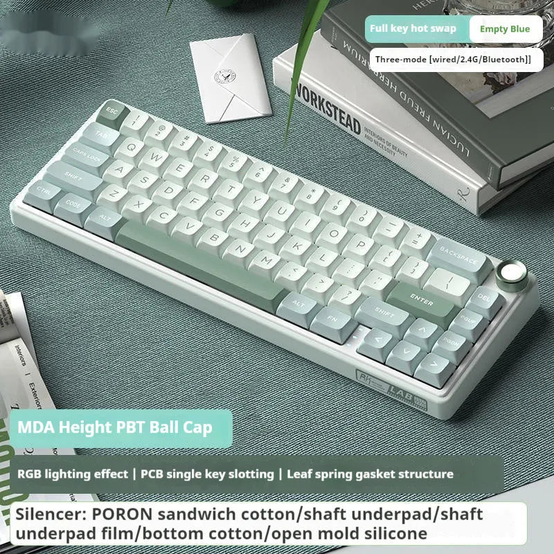Wireless Bluetooth mechanical keyboard with RGB backlighting in multiple colour and switch configurations