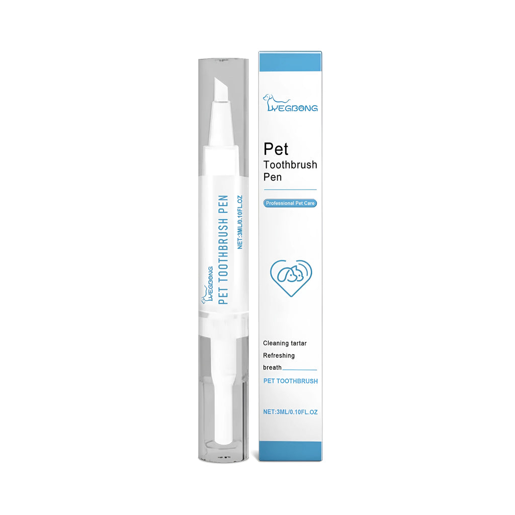 Pet teeth cleaning brush with 3ml gel capacity and 1.1cm brush head
