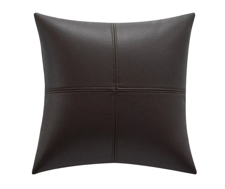 Soft cowhide leather pillow cover in solid colour with Nordic style design