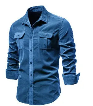 Men's long sleeve linen shirt in multiple colours with standard and Asian sizing options