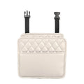 Leather hanging storage bag for car interiors in black colour with 25cm dimensions