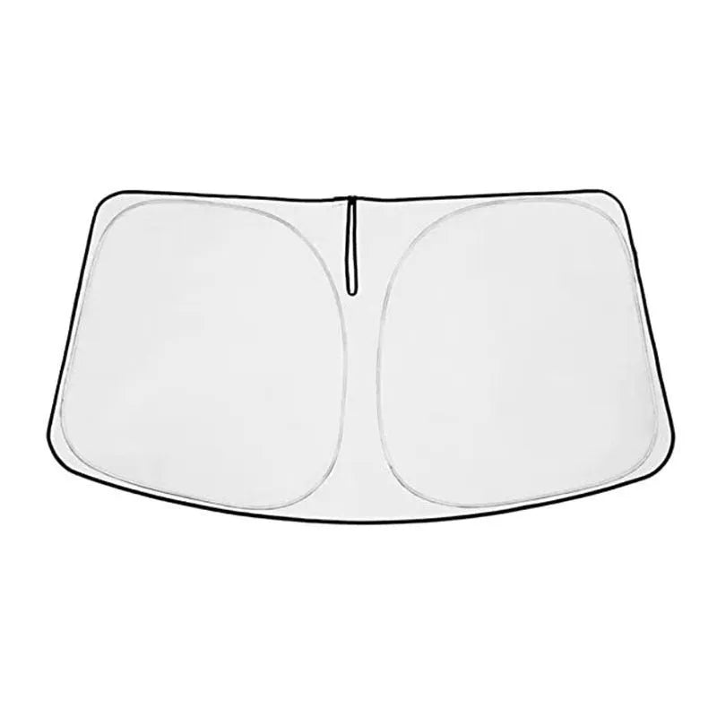 Silver tape car windshield sunshade for NOAH XOVY 90 series vehicles folded for storage